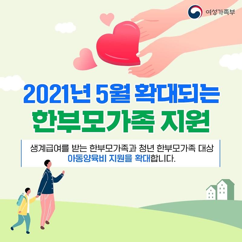 한부모가족 아동양육비 지원대상 확대 시행 안내 사진